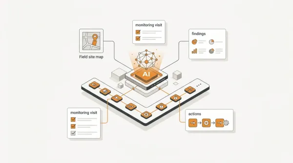 FieldOps AI assistant connecting directly to structured monitoring and operational data